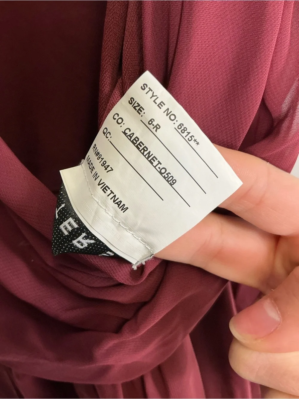 After Six Cabernet V-Neck Cowl-Back Chiffon Maxi Dress - Picture 9 of 9